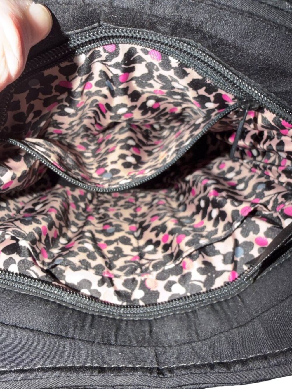 Vera Bradley Microfiber Polyester Black Mini Glenna Satchel Shoulter Bag Purse - Picture 10 of 13